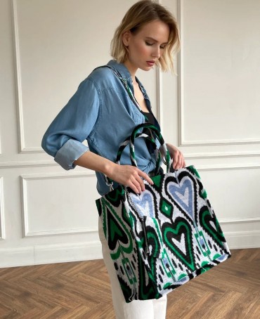 Шелковый тоут Moyen (M) PROSPERITAS CORDIS! (Сердце удачи) PROSPERITAS.CORDIS/M